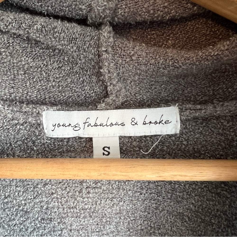 YOUNG FABULOUS & BROKE soft cozy hoodie in size small with kangaroo pocket - Picture 2 of 5